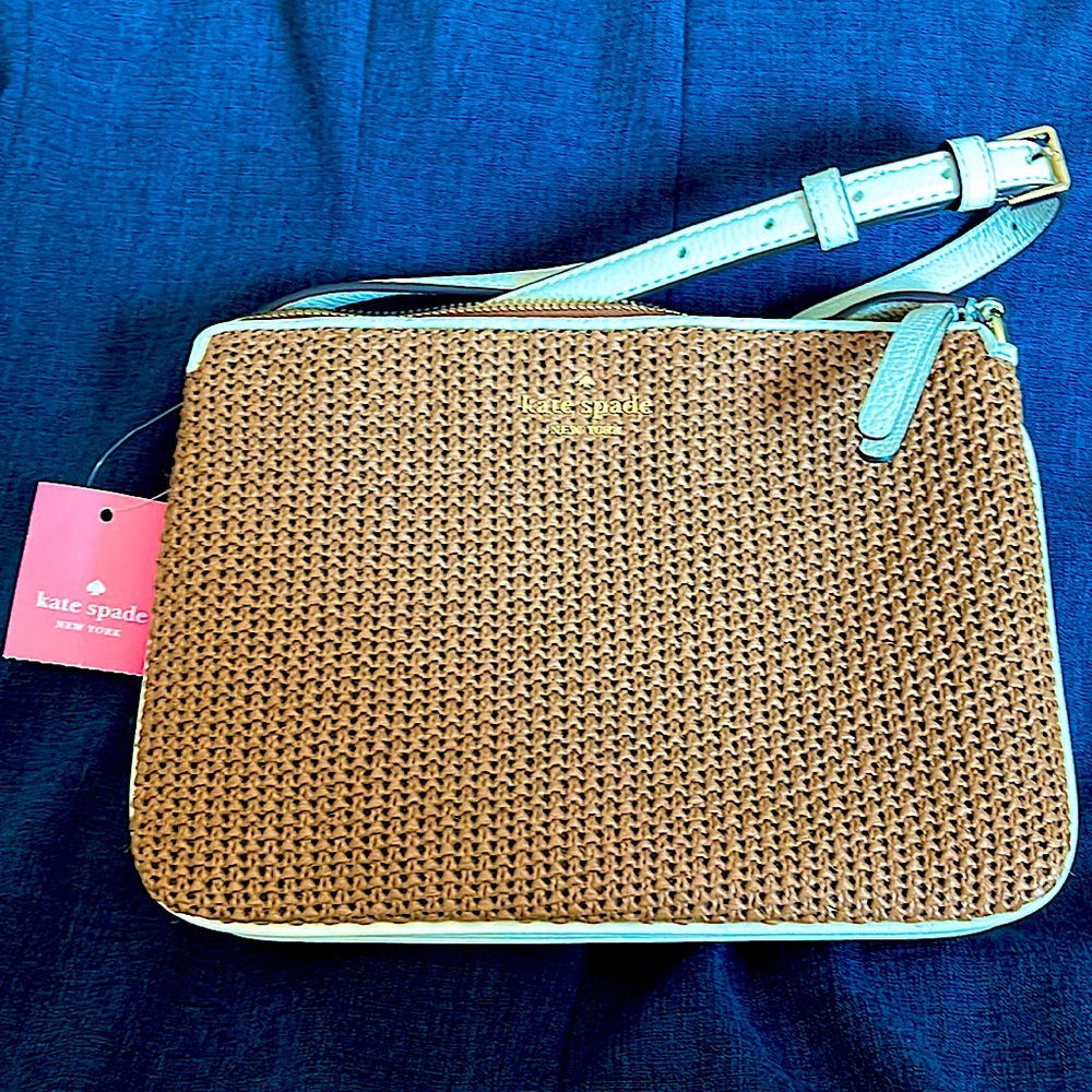 Kate Spade Jackson Straw triple gusset crossbody purse